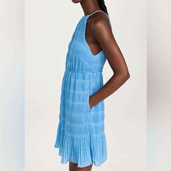 Rebecca Taylor NWT Pleated Voile Mini Dress CERULEAN - Picture 10 of 17
